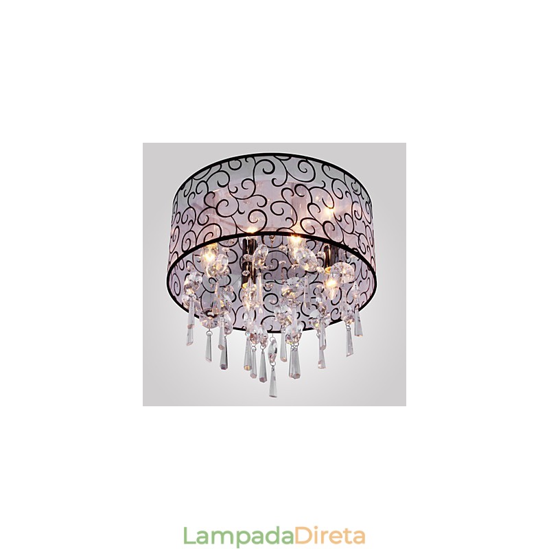 Tambor moderno contemporâneo cristal galvanizado metal montagem embutida