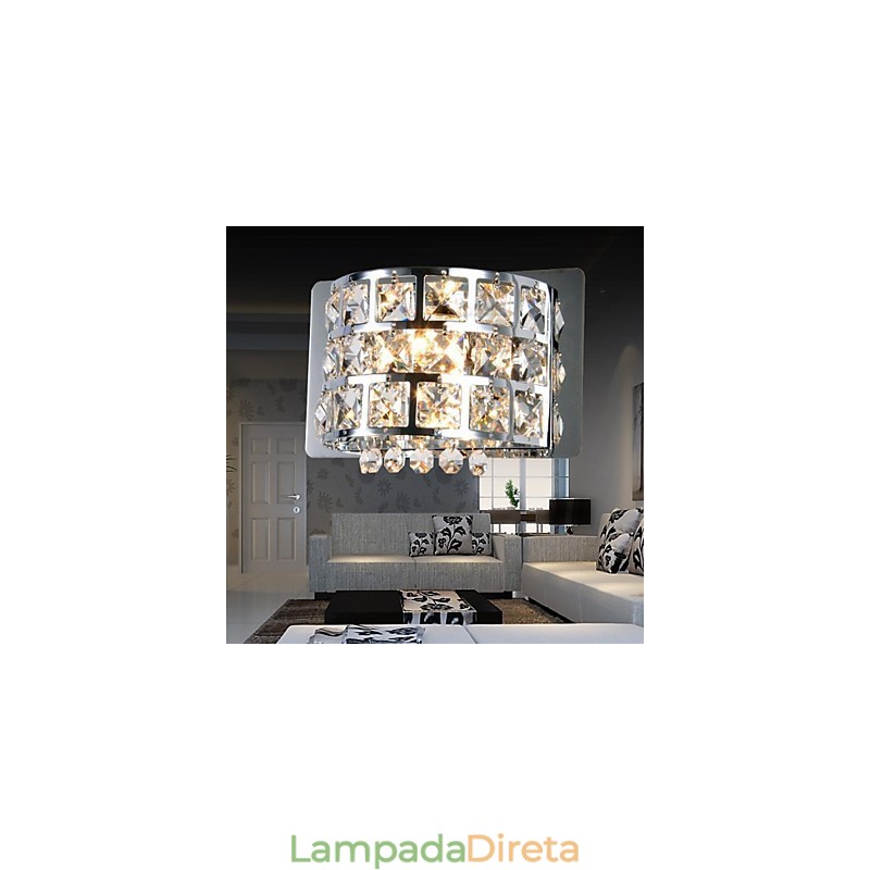 Luminárias de parede embutidas de cristal modernas contemporâneas G4 Metal