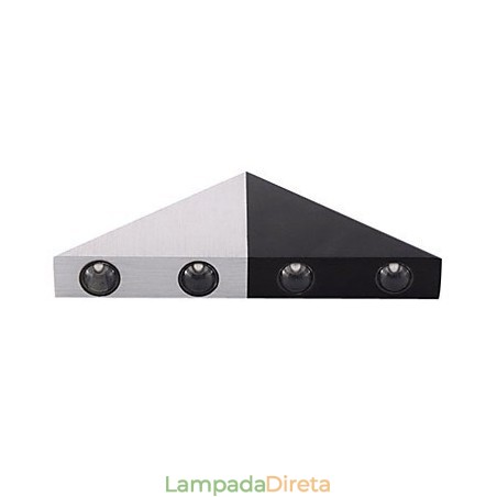 Luminária de parede moderna com design em estilo triângulo chique em preto e prata Luminária de parede moderna com design em estilo triângulo chique em preto e prata