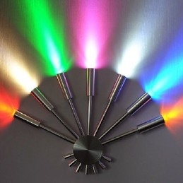 Luminária de parede moderna com luz difusa em forma de leque 7 bastões de metal estilo chique