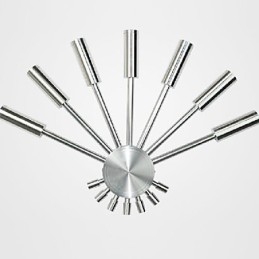 Luminária de parede moderna com luz difusa em forma de leque 7 bastões de metal estilo chique