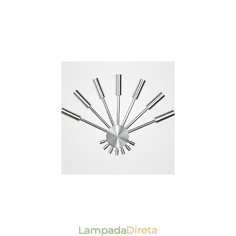 Luminária de parede moderna com luz difusa em forma de leque 7 bastões de metal estilo chique