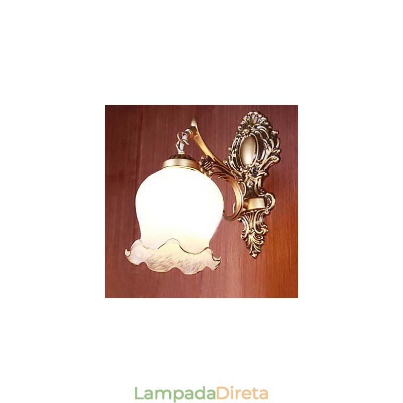 Luminária de parede para banheiro 1 luz clássica metal vidro pintura
