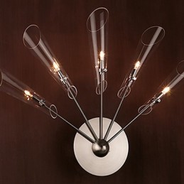 Luminária de parede de cristal artística com 5 luzes