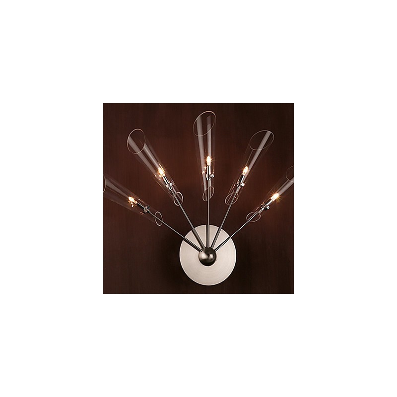 Luminária de parede de cristal artística com 5 luzes