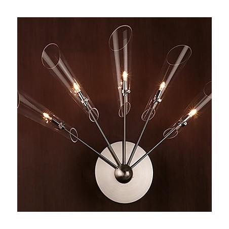 Luminária de parede de cristal artística com 5 luzes Luminária de parede de cristal artística com 5 luzes