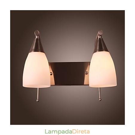Luminária de parede 2 luzes em abajur branco Luminária de parede 2 luzes em abajur branco