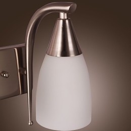 Luminária de parede 2 luzes em abajur branco