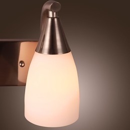 Luminária de parede 2 luzes em abajur branco
