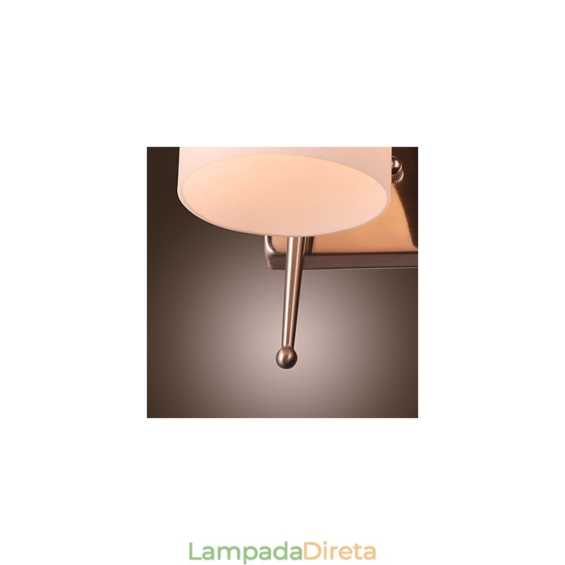 Luminária de parede 2 luzes em abajur branco