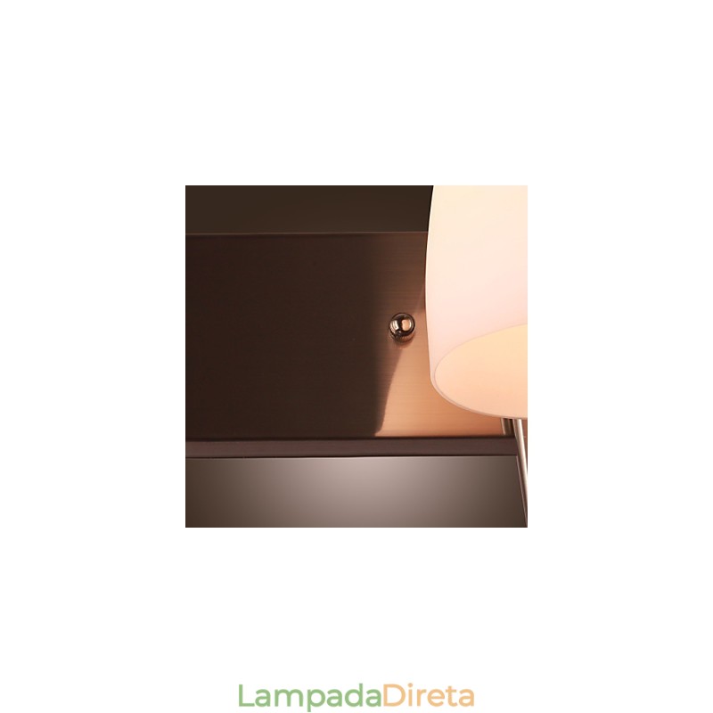 Luminária de parede 2 luzes em abajur branco