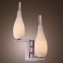 Luminária de parede de cristal com 2 luzes em formato de garrafa