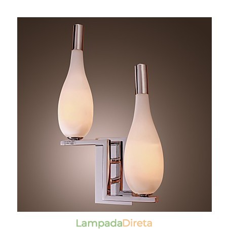 Luminária de parede de cristal com 2 luzes em formato de garrafa Luminária de parede de cristal com 2 luzes em formato de garrafa
