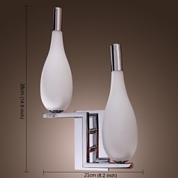 Luminária de parede de cristal com 2 luzes em formato de garrafa