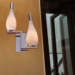 Luminária de parede de cristal com 2 luzes em formato de garrafa