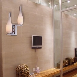 Luminária de parede de cristal com 2 luzes em formato de garrafa