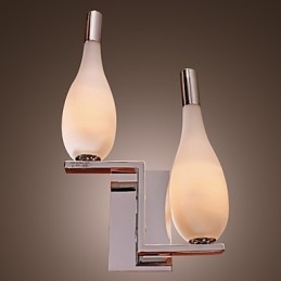 Luminária de parede de cristal com 2 luzes em formato de garrafa