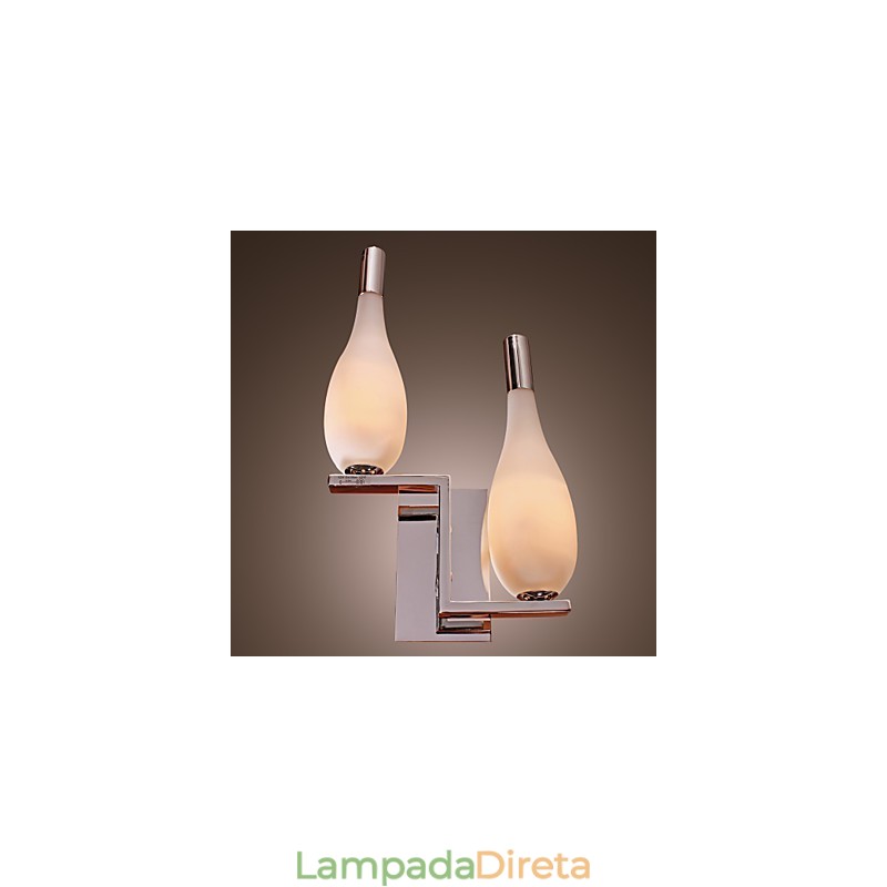 Luminária de parede de cristal com 2 luzes em formato de garrafa