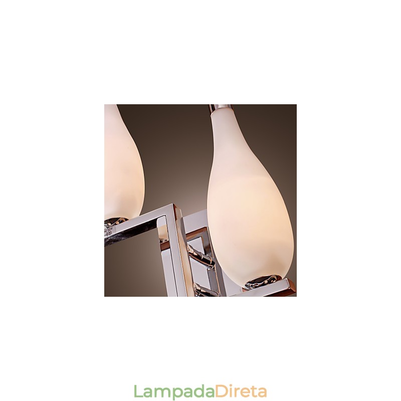 Luminária de parede de cristal com 2 luzes em formato de garrafa