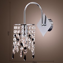 Luminária de parede com gota de cristal elegante