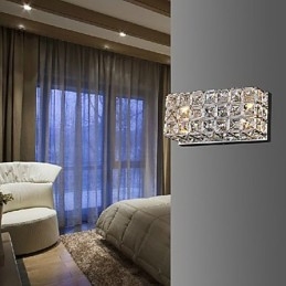 Luminária de parede quadrada de cristal em processo de galvanoplastia