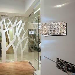 Luminária de parede quadrada de cristal em processo de galvanoplastia