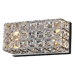 Luminária de parede quadrada de cristal em processo de galvanoplastia