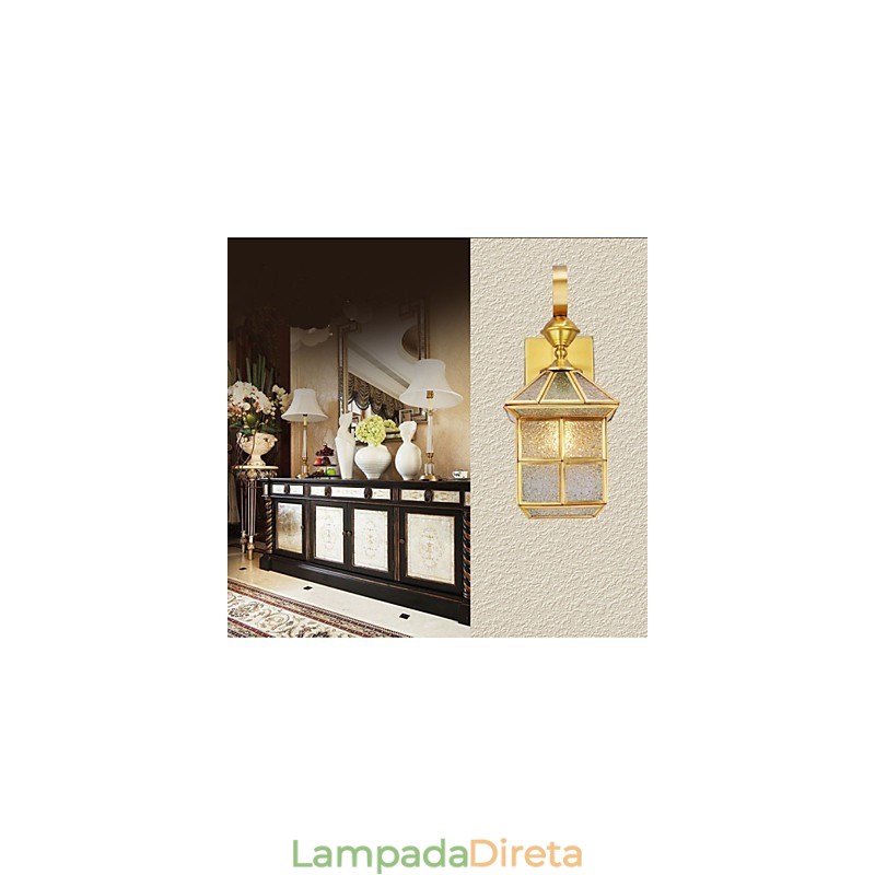 Lâmpada externa Lâmpada de jardim Lâmpada externa Lâmpada de cobre completo