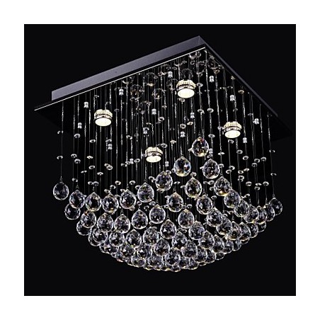 Lustre de cristal chinês elegante 4 luzes com montagem embutida Lustre de cristal chinês elegante 4 luzes com montagem embutida
