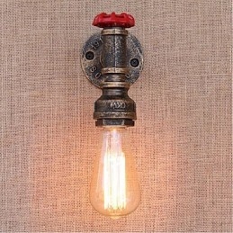 Nostalgia Simple Water Pipe Decorativo Pequeno Luminária de Parede Luz de Parede