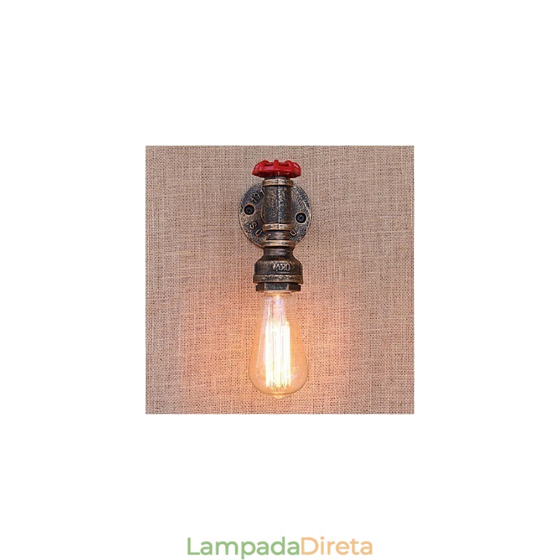 Nostalgia Simple Water Pipe Decorativo Pequeno Luminária de Parede Luz de Parede