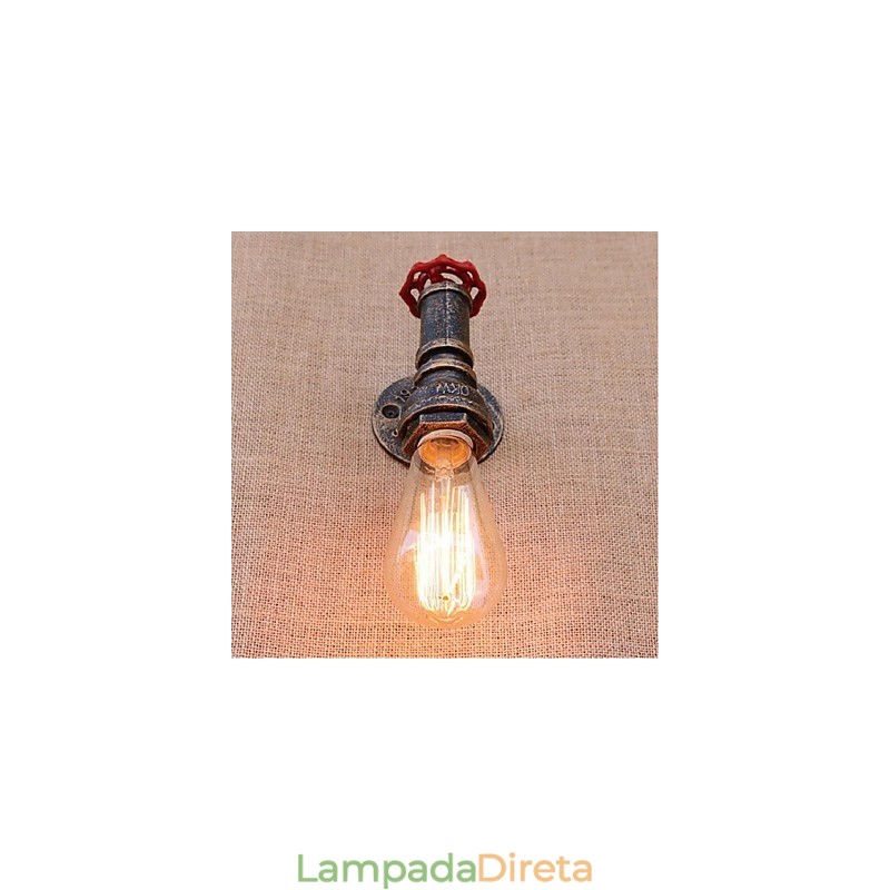 Nostalgia Simple Water Pipe Decorativo Pequeno Luminária de Parede Luz de Parede