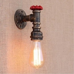 Nostalgia Simple Water Pipe Decorativo Pequeno Luminária de Parede Luz de Parede