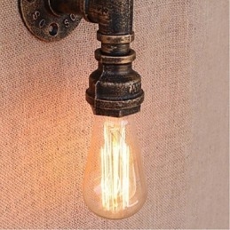 Nostalgia Simple Water Pipe Decorativo Pequeno Luminária de Parede Luz de Parede
