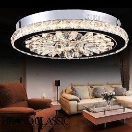 Cristal Flush Mount Moderno Contemporâneo Sala de Estar Cama Jantar Crianças Metal