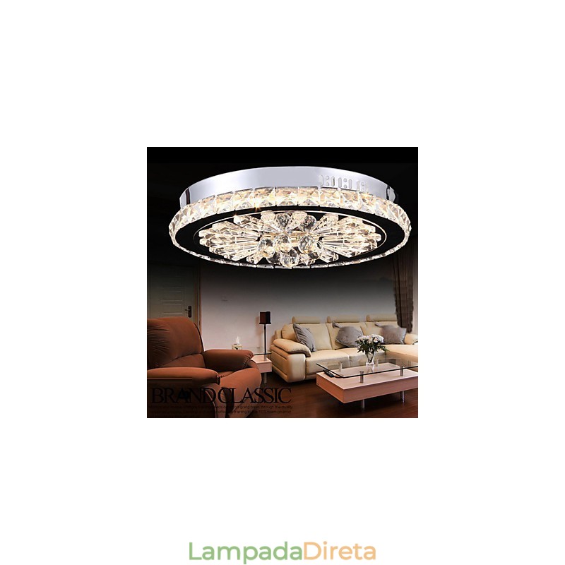 Cristal Flush Mount Moderno Contemporâneo Sala de Estar Cama Jantar Crianças Metal