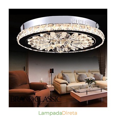 Cristal Flush Mount Moderno Contemporâneo Sala de Estar Cama Jantar Crianças Metal Cristal Flush Mount Moderno Contemporâneo Sala de Estar Cama Jantar Crianças Metal