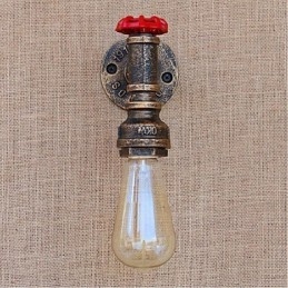 Nostalgia Simple Water Pipe Decorativo Pequeno Luminária de Parede Luz de Parede