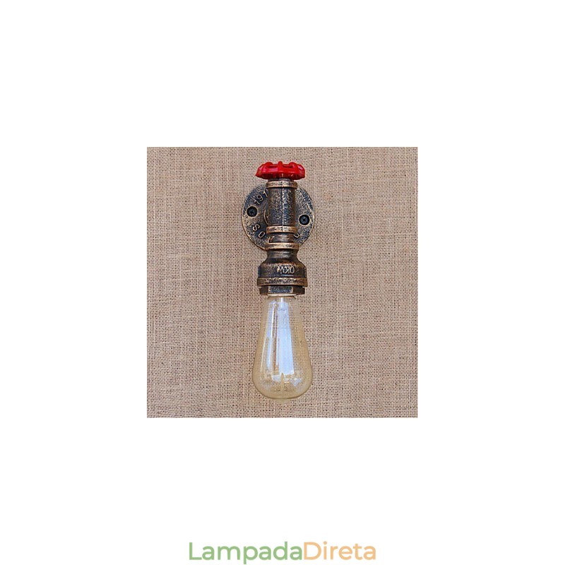 Nostalgia Simple Water Pipe Decorativo Pequeno Luminária de Parede Luz de Parede