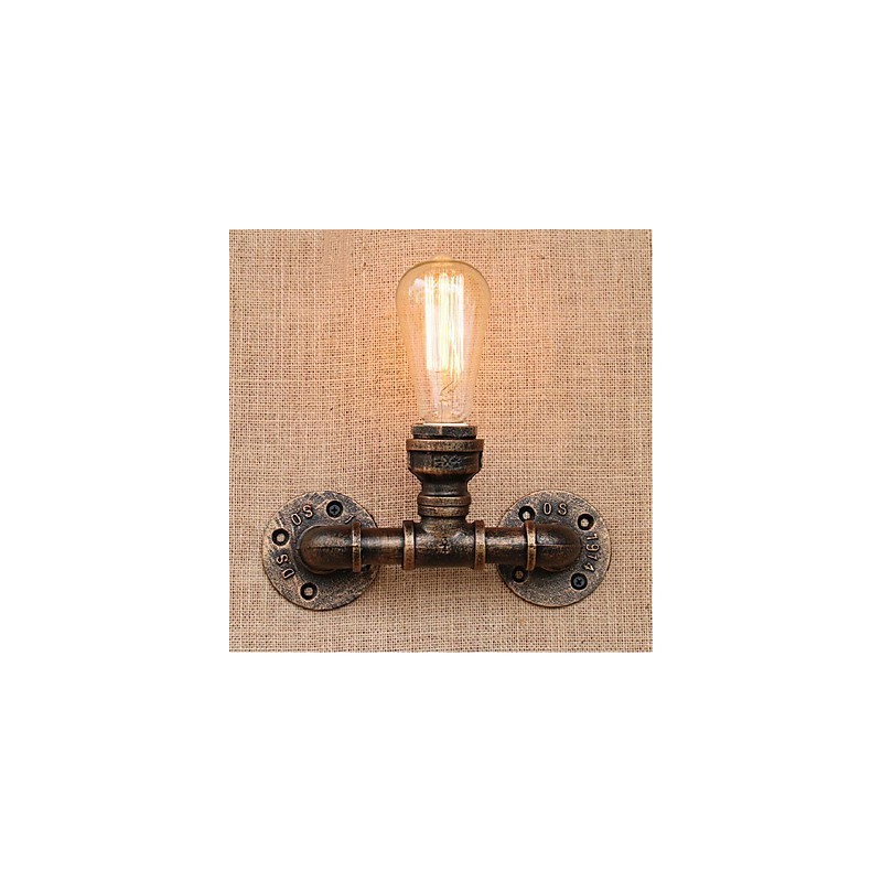 Nostalgia Simple Water Pipe Decorativo Pequeno Luminária de Parede Luz de Parede