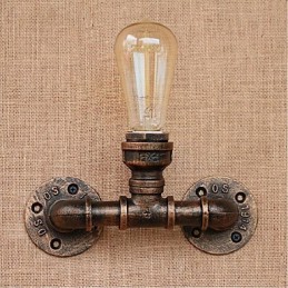 Nostalgia Simple Water Pipe Decorativo Pequeno Luminária de Parede Luz de Parede