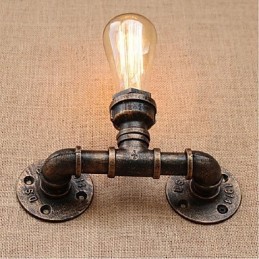 Nostalgia Simple Water Pipe Decorativo Pequeno Luminária de Parede Luz de Parede