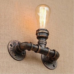 Nostalgia Simple Water Pipe Decorativo Pequeno Luminária de Parede Luz de Parede