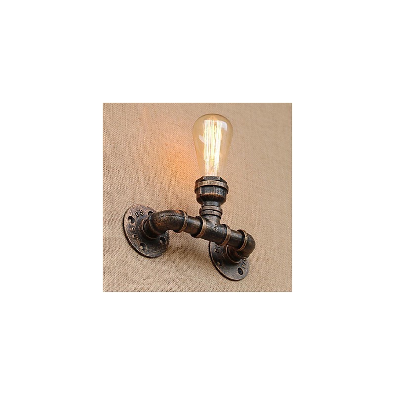 Nostalgia Simple Water Pipe Decorativo Pequeno Luminária de Parede Luz de Parede
