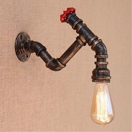Nostalgia Simple Water Pipe Decorativo Pequeno Luminária de Parede Luz de Parede