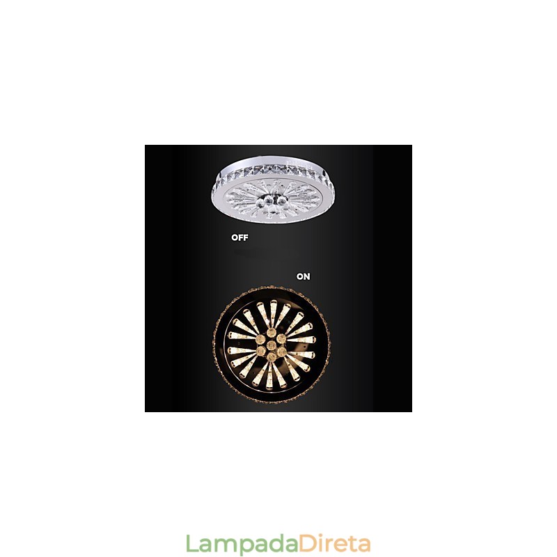 Cristal Flush Mount Moderno Contemporâneo Sala de Estar Cama Jantar Crianças Metal