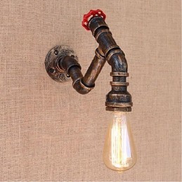 Nostalgia Simple Water Pipe Decorativo Pequeno Luminária de Parede Luz de Parede
