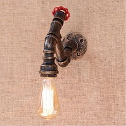 Nostalgia Simple Water Pipe Decorativo Pequeno Luminária de Parede Luz de Parede