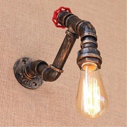 Nostalgia Simple Water Pipe Decorativo Pequeno Luminária de Parede Luz de Parede