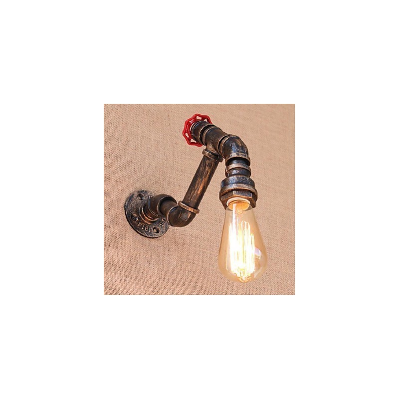 Nostalgia Simple Water Pipe Decorativo Pequeno Luminária de Parede Luz de Parede